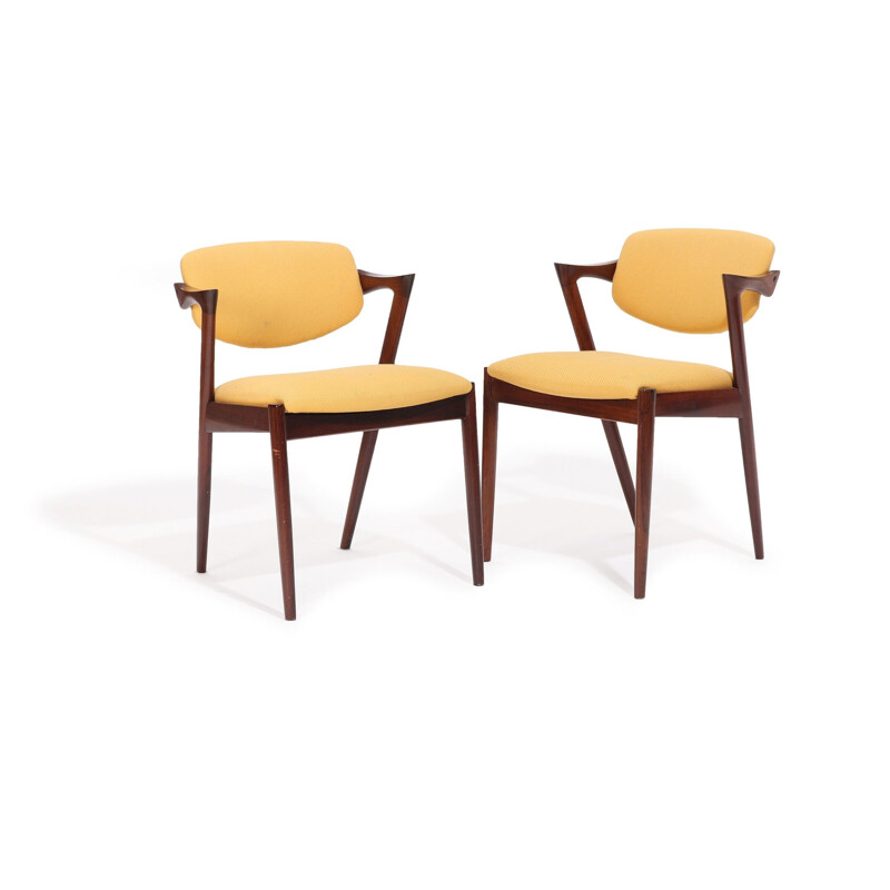 Pair of vintage rosewood armchairs by Kai Kristiansen by Schou Andersen