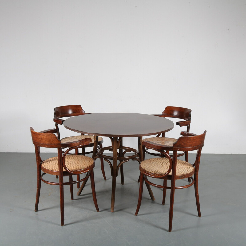 Vintage Bentwood dining set model 233 by Michael Thonet, 1970s 