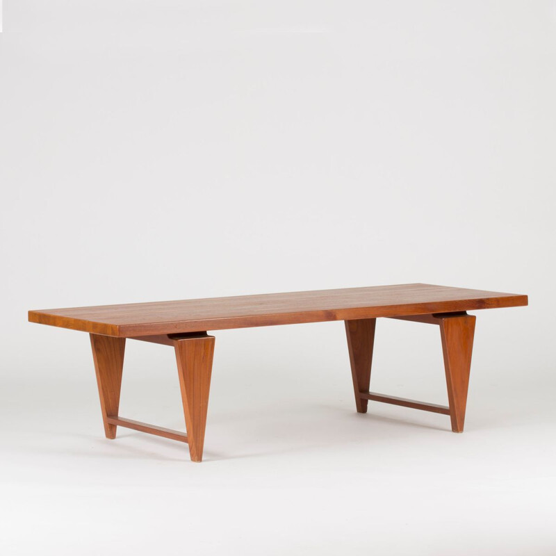Vintage solid teak coffee table by Illum Wikkelsø for Mikael Laurse