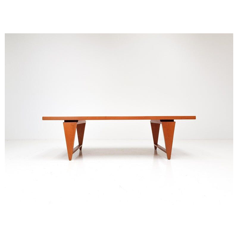 Vintage solid teak coffee table by Illum Wikkelsø for Mikael Laurse