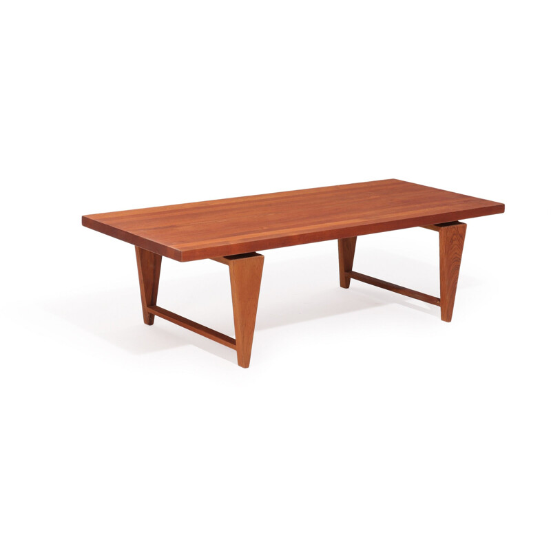 Vintage solid teak coffee table by Illum Wikkelsø for Mikael Laurse