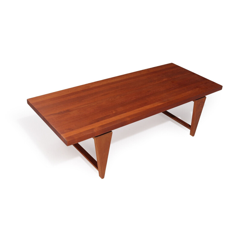 Vintage solid teak coffee table by Illum Wikkelsø for Mikael Laurse