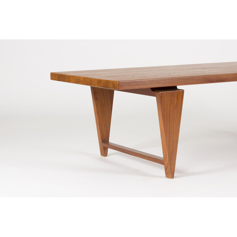 Vintage solid teak coffee table by Illum Wikkelsø for Mikael Laurse