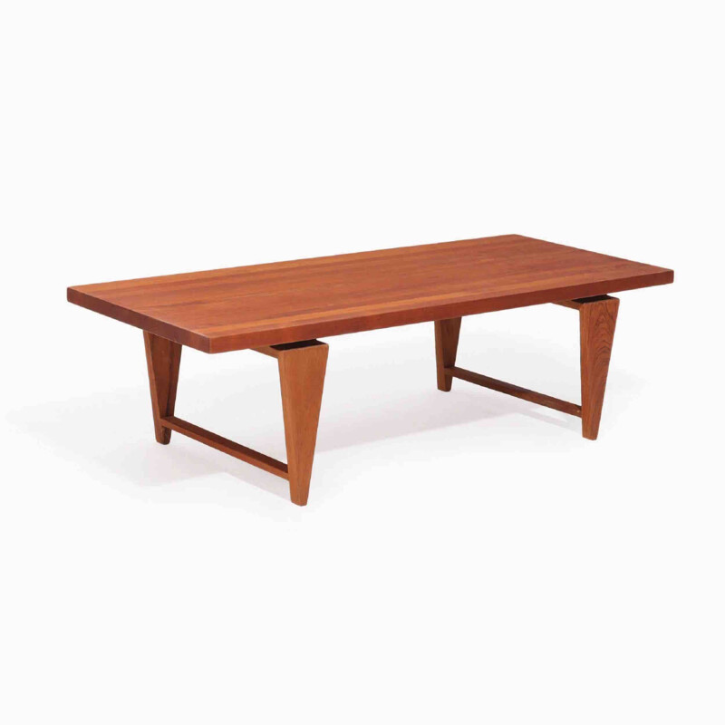 Vintage solid teak coffee table by Illum Wikkelsø for Mikael Laurse