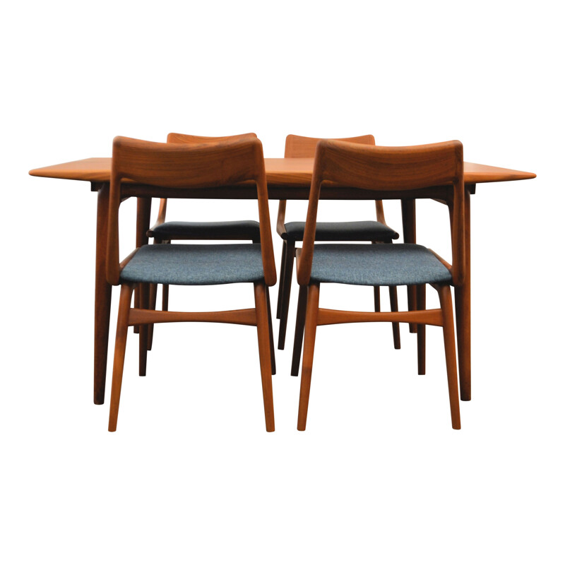 Vintage teak dining set model 371 by Alfred Christensen for Slagelse Møbelvaerk