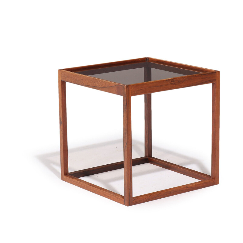 Table basse vintage cubique en palissandre par Kurt Østervig