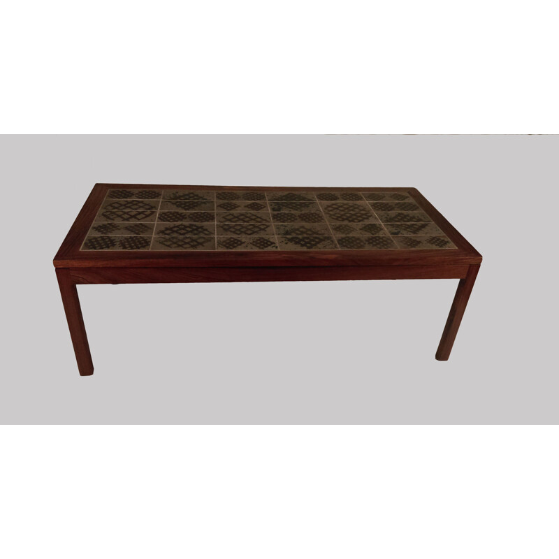 Vintage tile Coffee Table in Rosewood by Tue Poulsen, 1960s