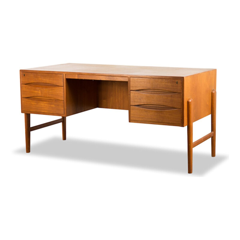 Vintage teak desk by Christian Møller, 1960s