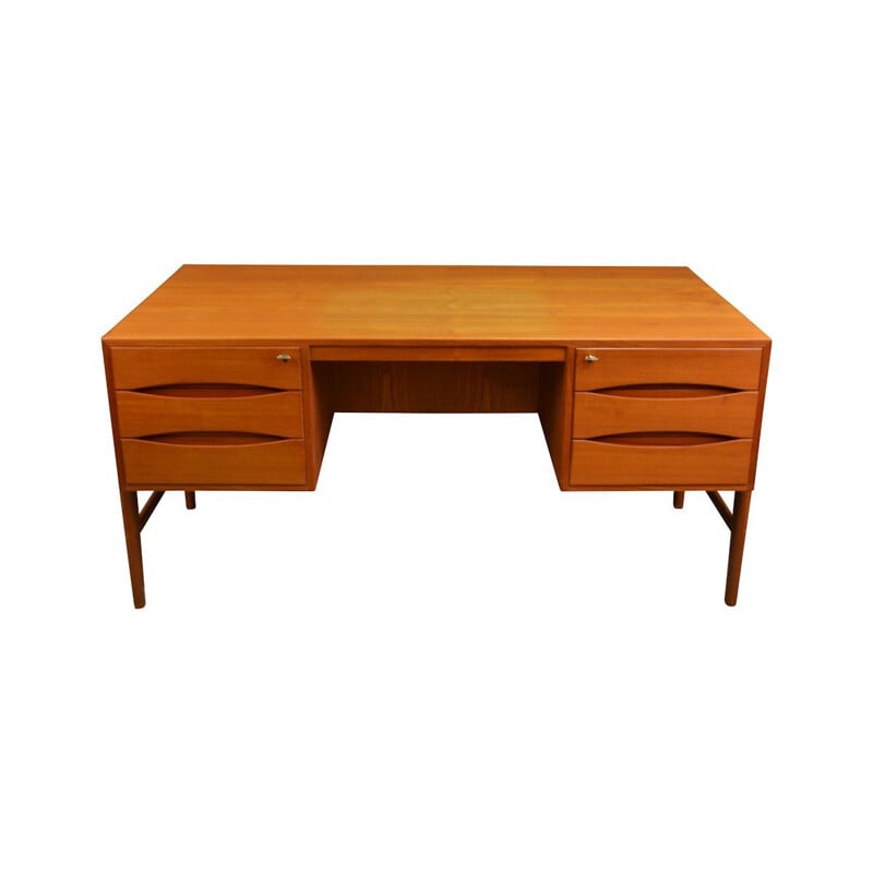 Vintage teak desk by Christian Møller, 1960s