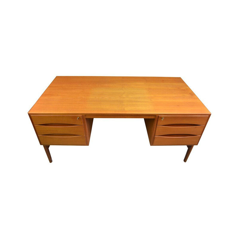 Vintage teak desk by Christian Møller, 1960s