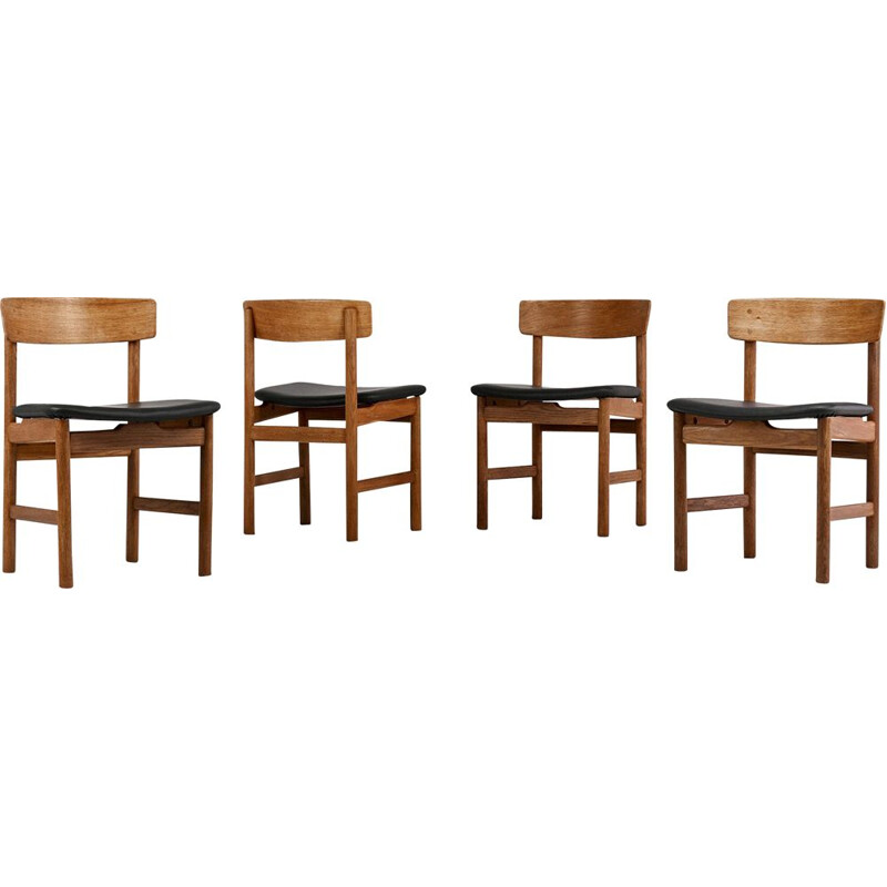 Suite of 4 chairs model "236", from the Danish designerBørge Mogensen for Fredericia