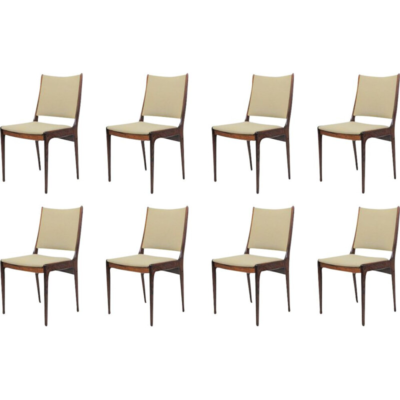 Ensemble de 8 chaises vintage en palissandre par Johannes Andersen pour Uldum Møbler, Danemark 1960