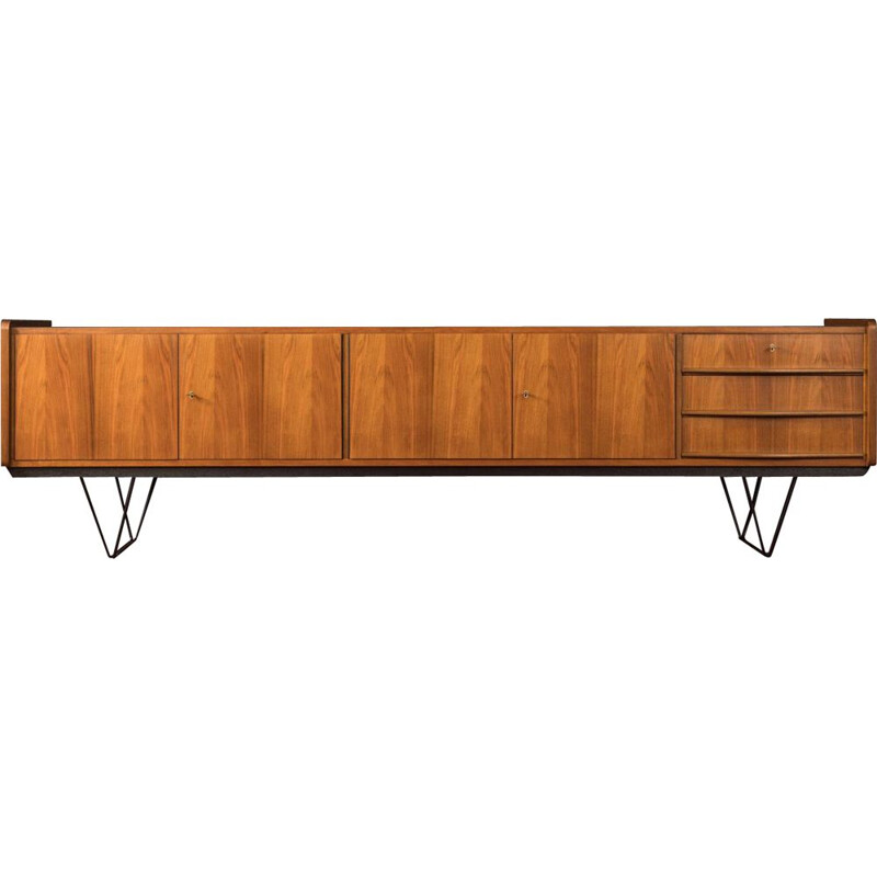 Vintage sideboard in walnut with 3 drawers, 1950