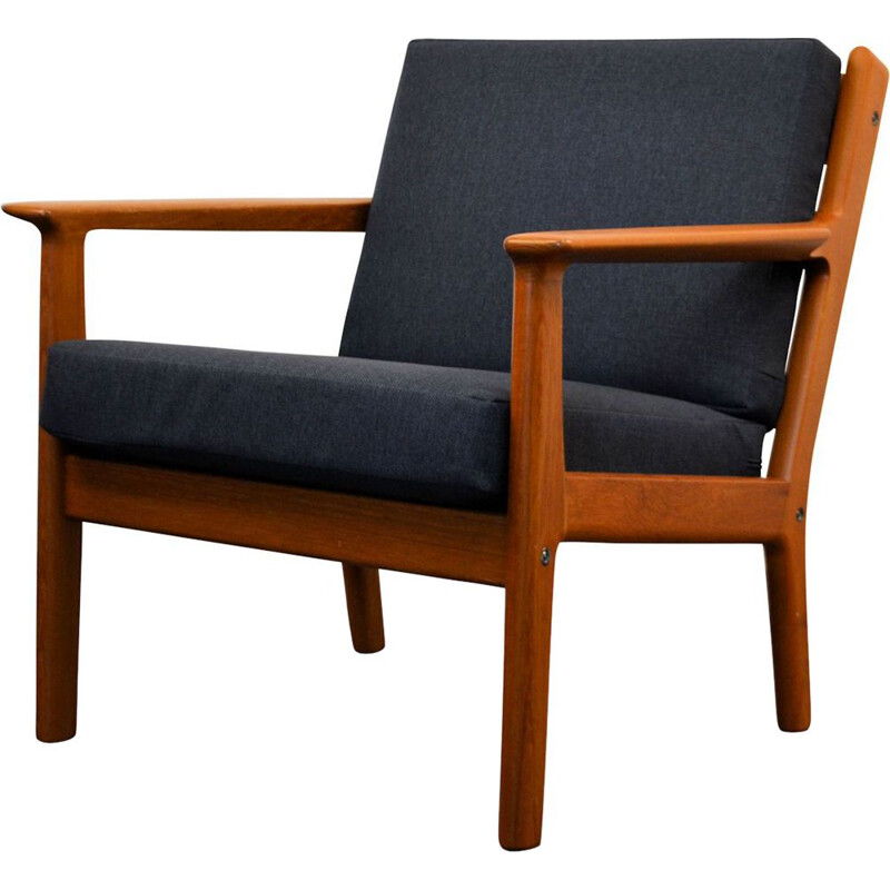 Fauteuil de salon vintage danois en teck Hans J. Wegner