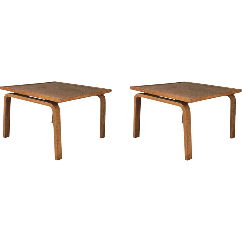 Set of 2 vintage oak footstools by Arne Jacobsen, 1965s