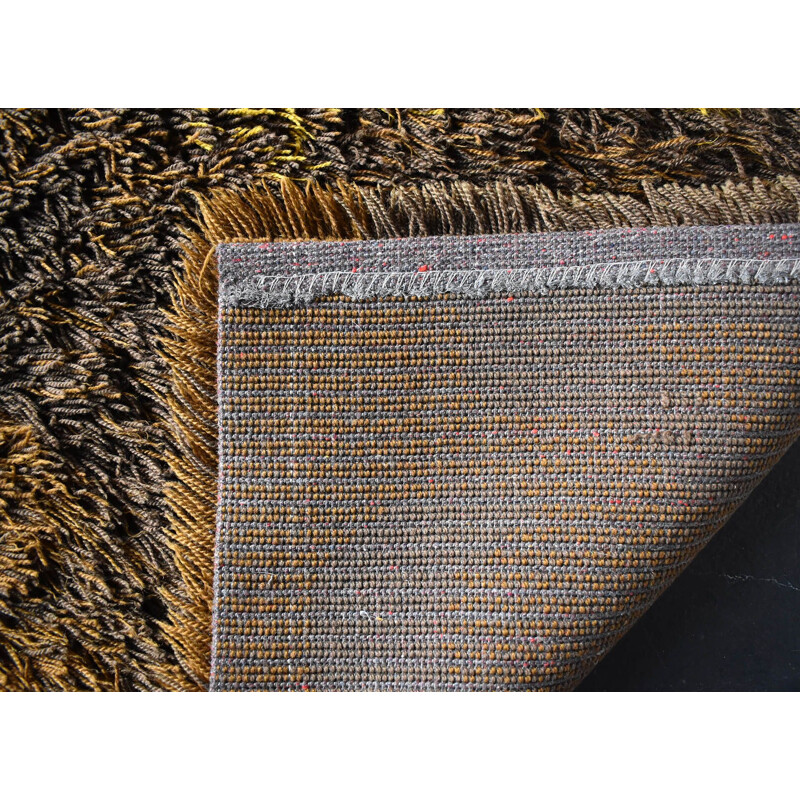 Grand tapis de laine abstrait vintage 1960
