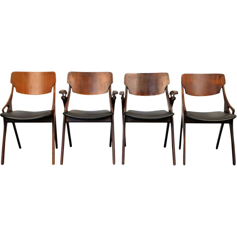 Set of 4 vintage teak dining chairs by Arne Hovmand Olsen