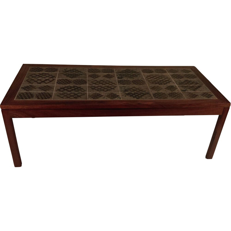 Vintage tile Coffee Table in Rosewood by Tue Poulsen, 1960s