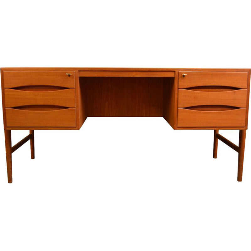 Vintage teak desk by Christian Møller, 1960s