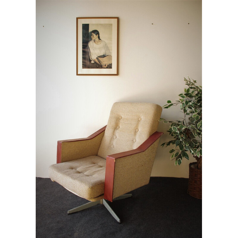 Draaibare fauteuil vintage 1970