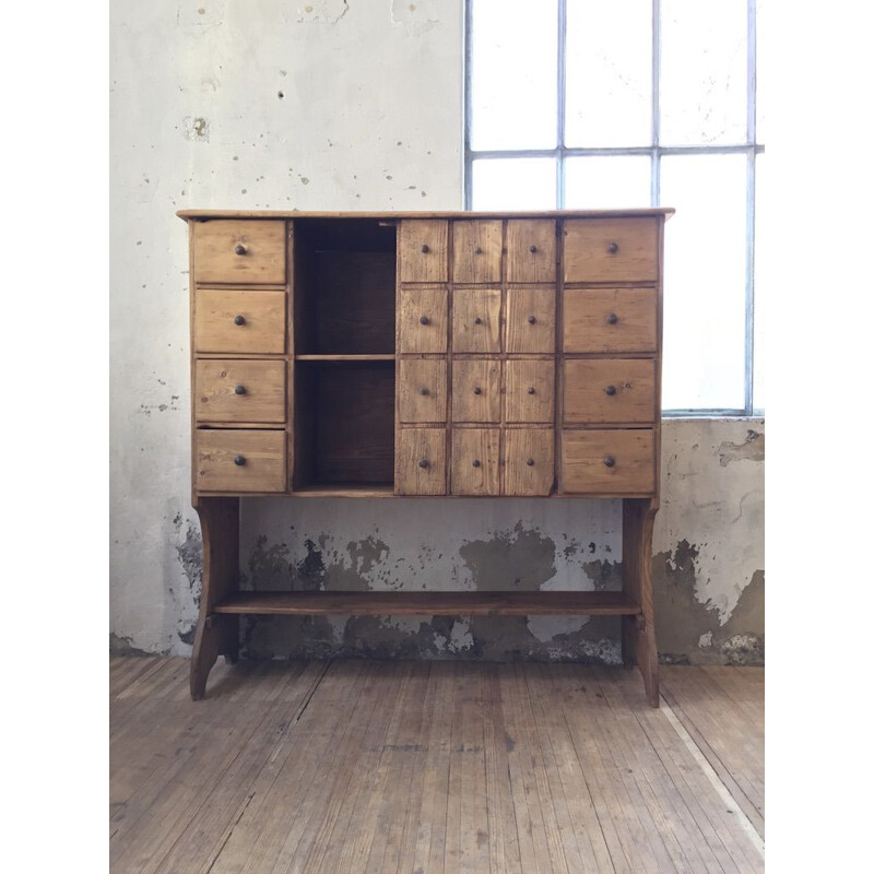 Vintage loom cabinet with drawers