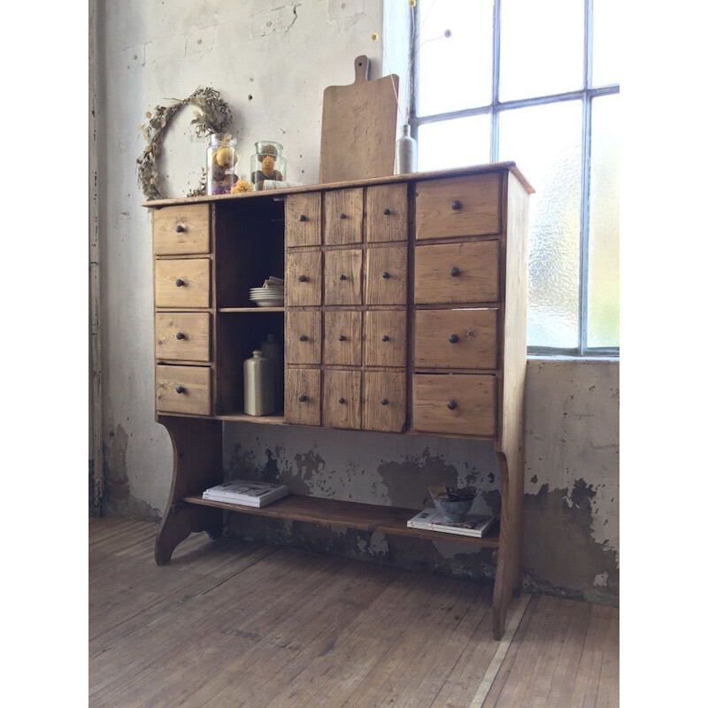 Vintage loom cabinet with drawers