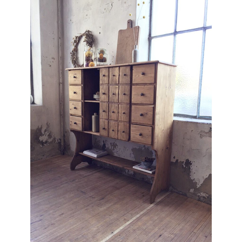 Vintage loom cabinet with drawers
