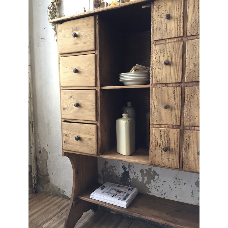 Vintage loom cabinet with drawers