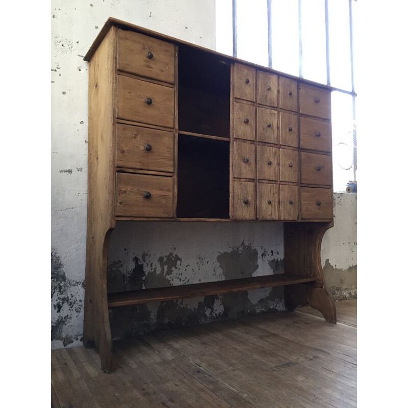 Vintage loom cabinet with drawers