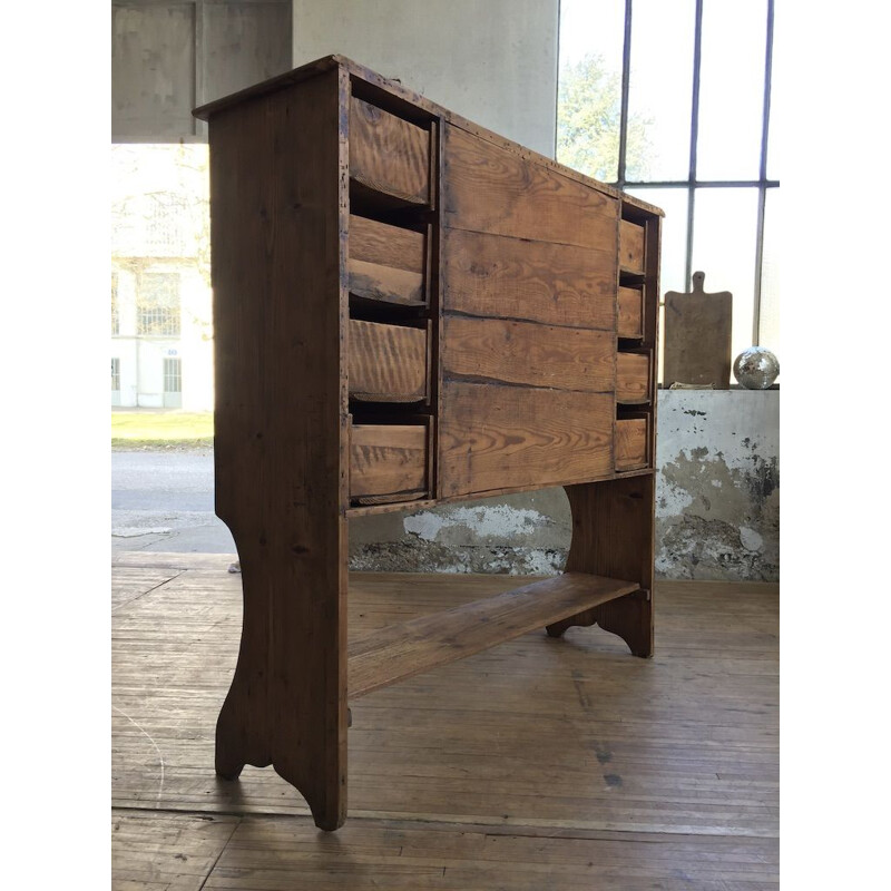 Vintage loom cabinet with drawers