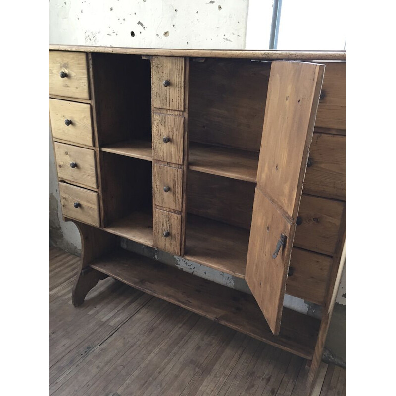 Vintage loom cabinet with drawers