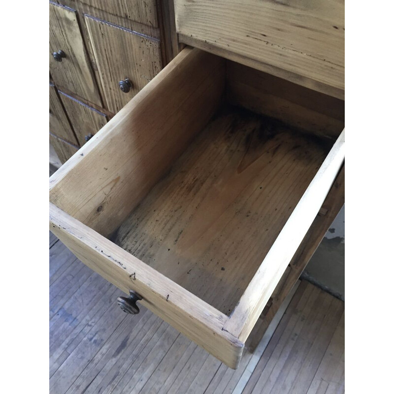 Vintage loom cabinet with drawers