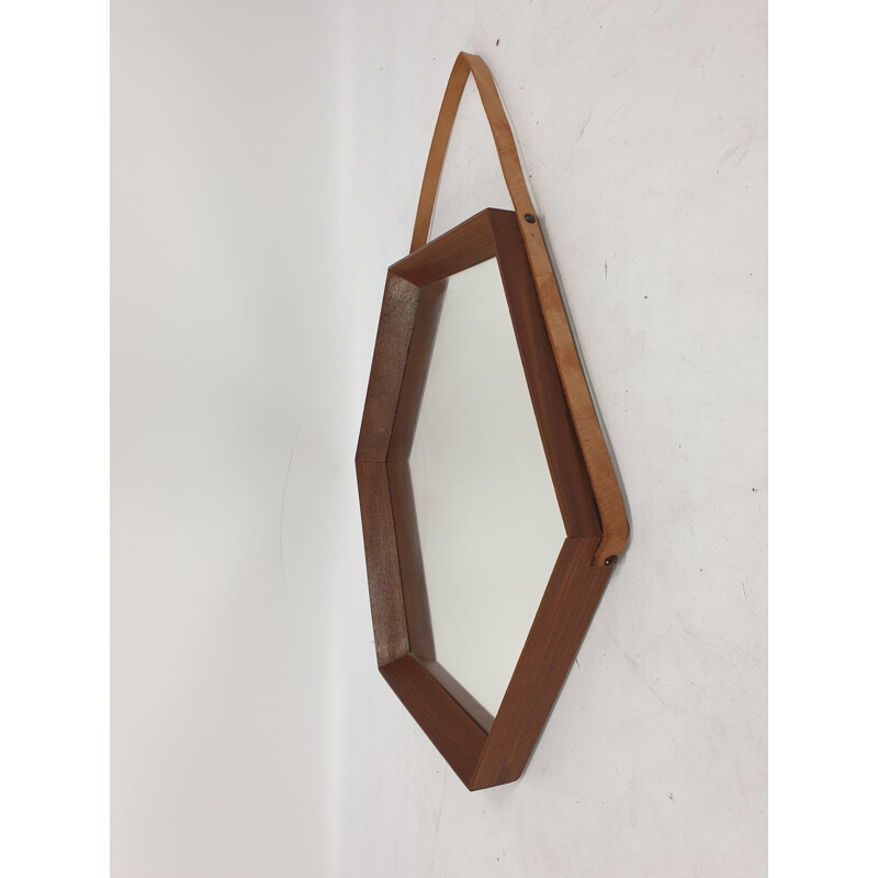 Vintage Italian Teak Mirror, 1950s