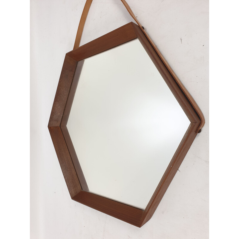 Vintage Italian Teak Mirror, 1950s