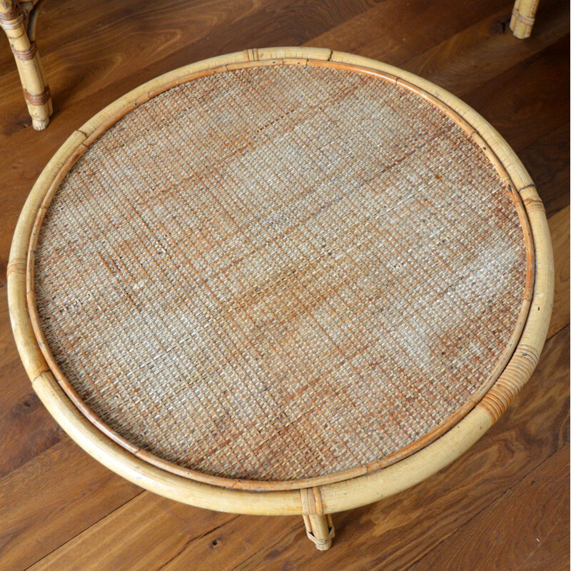 Vintage rattan lounge set 1970s