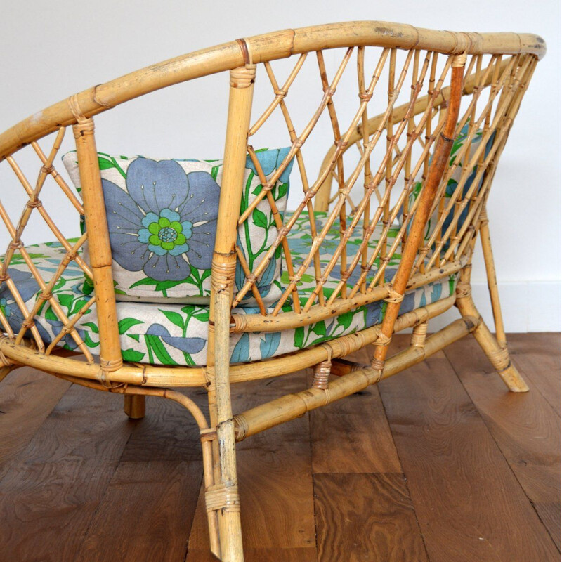 Vintage rattan lounge set 1970s