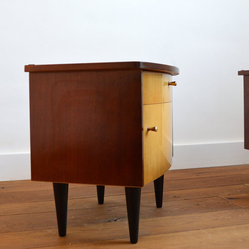 Pair of  vintage bedside tables 1950s