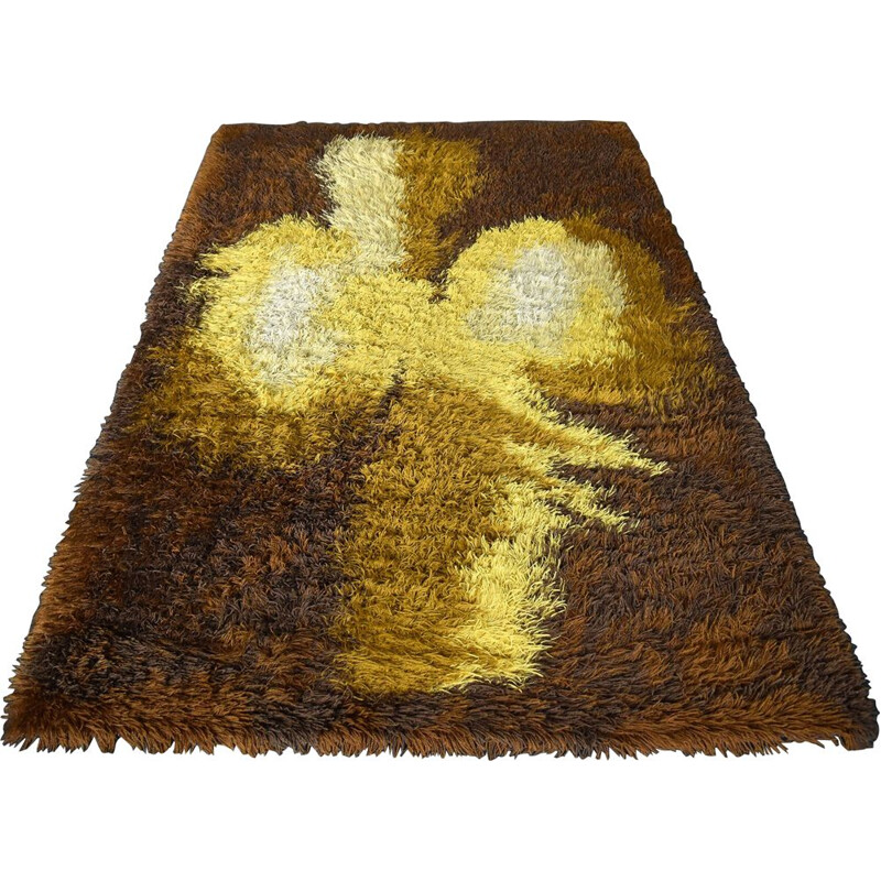 Large Vintage Abstract Wool Carpet from 1960s