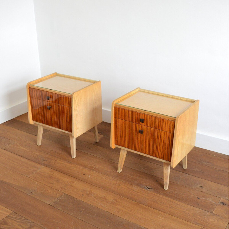 Pair of  vintage bedside tables 1960s