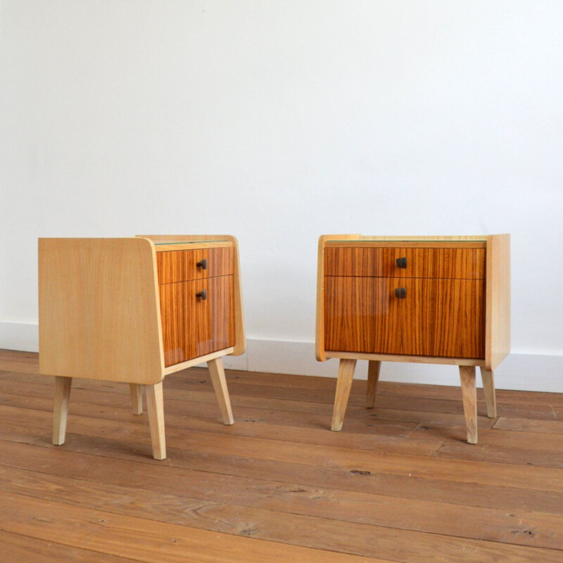 Pair of  vintage bedside tables 1960s