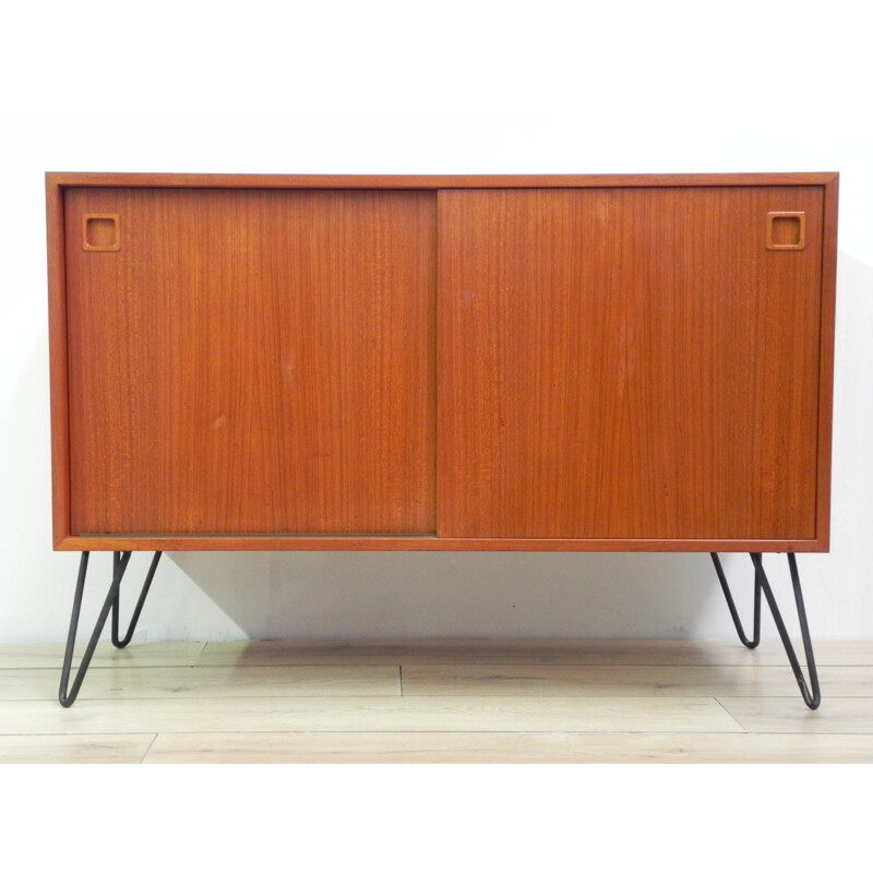 Sandinavian sideboard in teak and metal, Gunni OMANN - 1970s