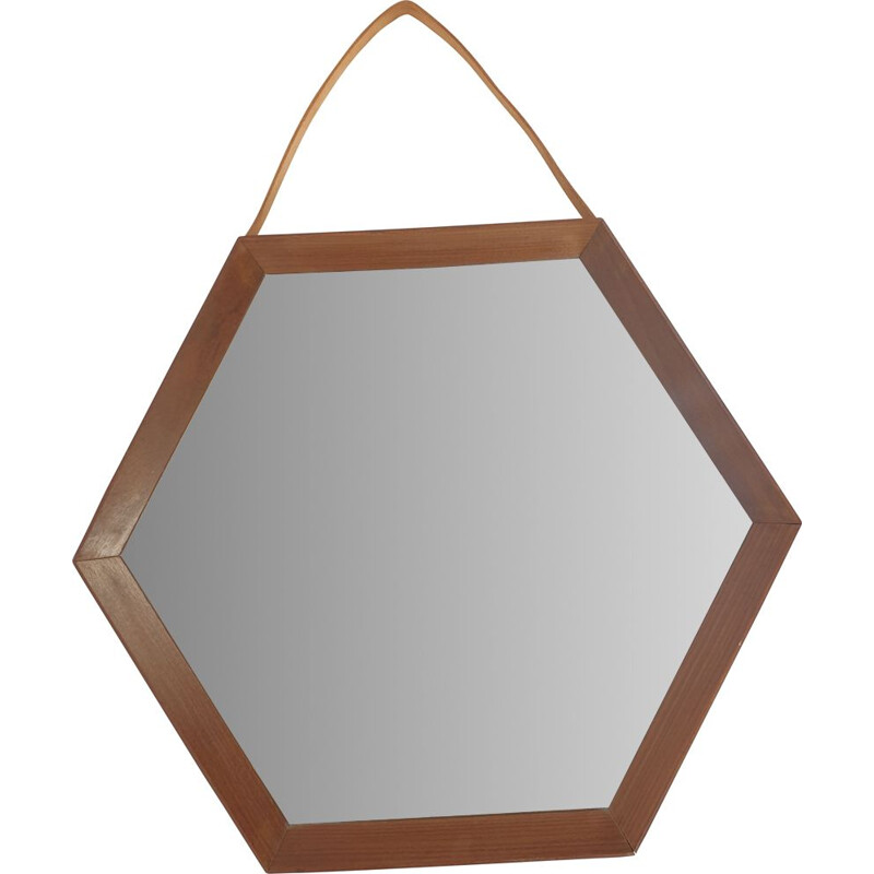 Vintage Italian Teak Mirror, 1950s