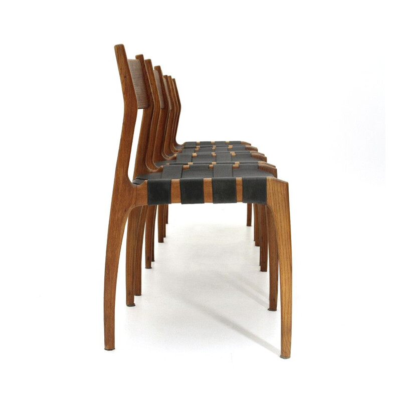 Suite de 4 chaises de salle à manger vintage de Piero Palange et Werther Toffoloni pour Montina, 1960