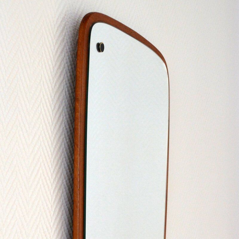 Scandinavian teak vintage mirror 1960's 