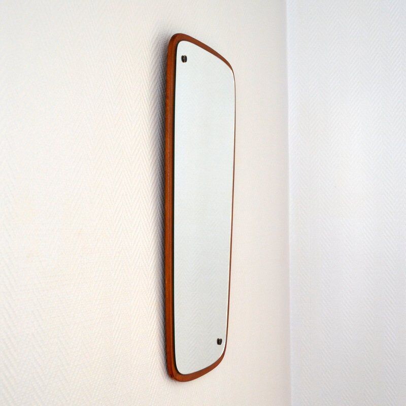 Scandinavian teak vintage mirror 1960's 