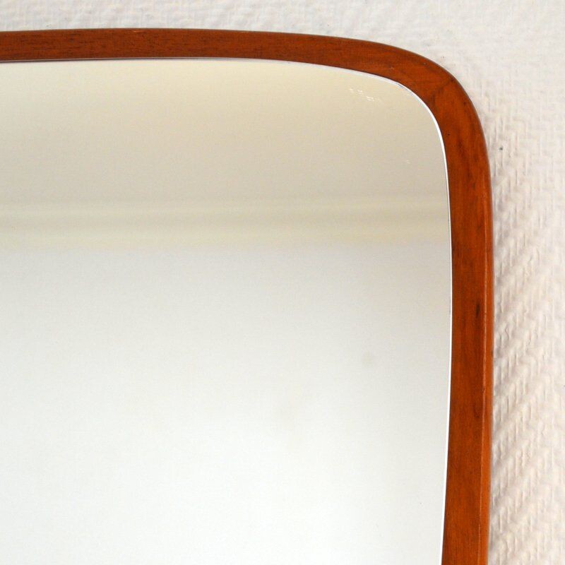 Scandinavian teak vintage mirror 1960's 