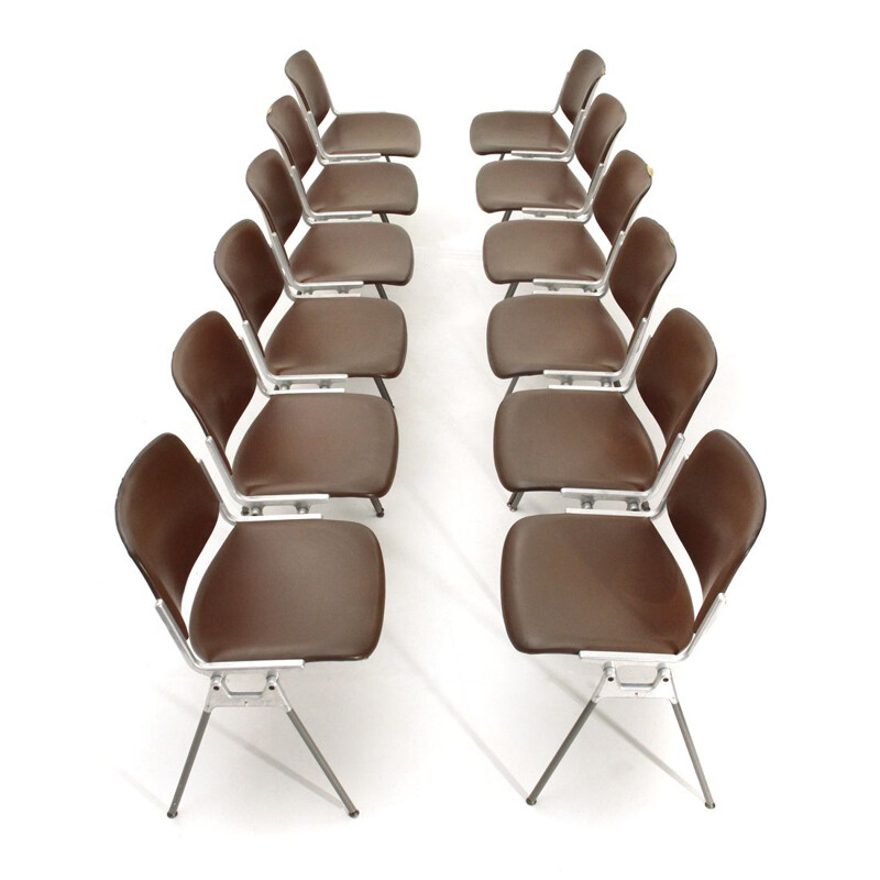 Set of 12 DSC 106 chairs by Giancarlo Piretti per Castelli, 1960s