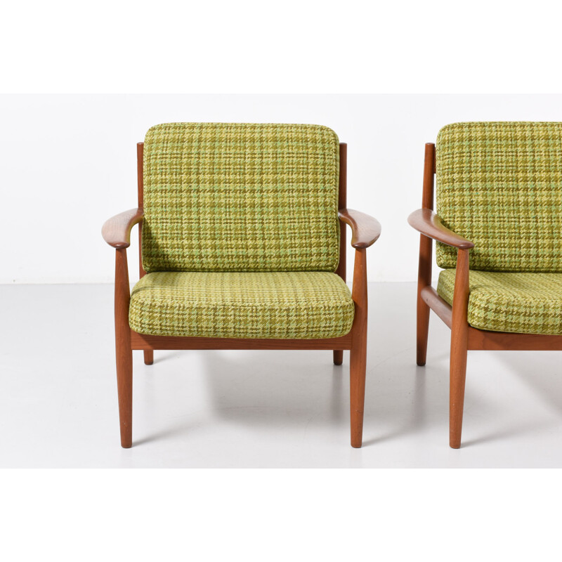 Paire of France and Son "118" easy chairs, Grete JALK - 1960s