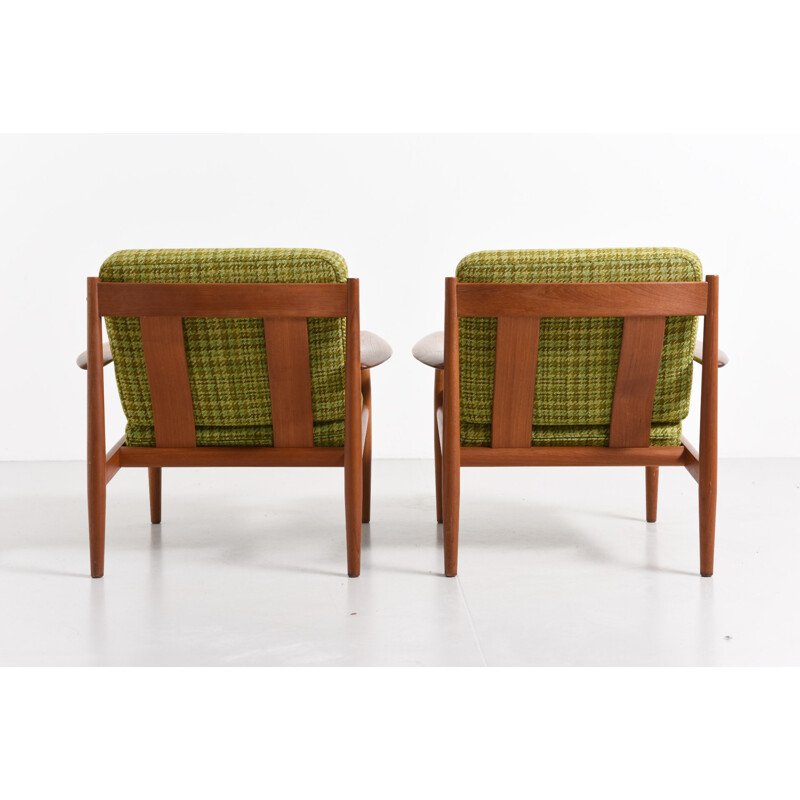 Paire of France and Son "118" easy chairs, Grete JALK - 1960s