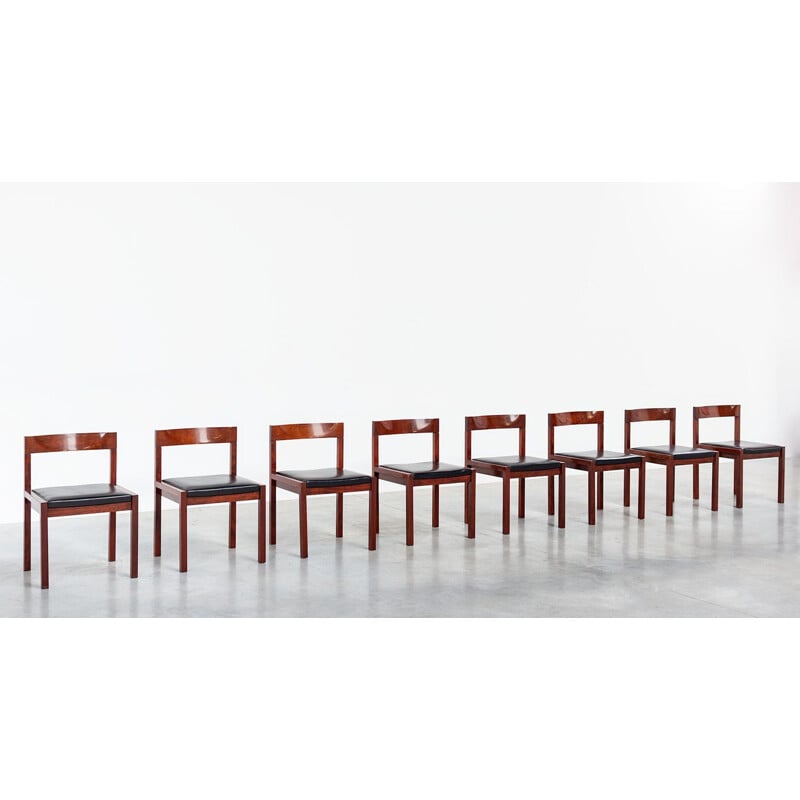 Ensemble de 8 chaises à repas vintage en palissandre par Alfred Hendrickx pour Belform, 1970